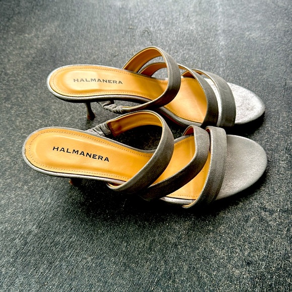Halmanera Silver Strappy Slides Sz 40 - Picture 4 of 7